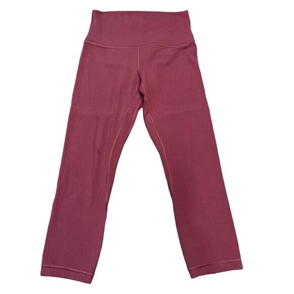 Lululemon Womens Size 6 Crop Capri Maroon Leggings Activewear - Picture 1 of 5